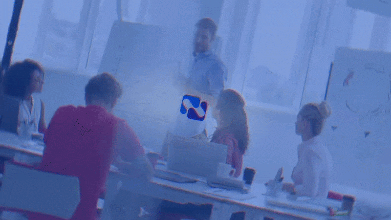 Training session at QBS Leadership Institute with gradient corners